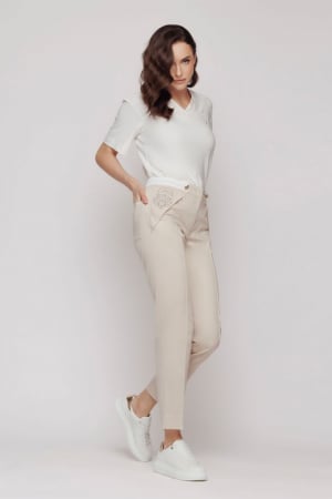 Pantaloni dama - Pantalon US4MZ4185 crem Mizar