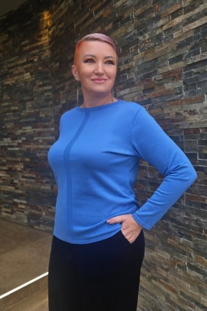 Tricotaje dama - Pulover D245 blue Magnetic