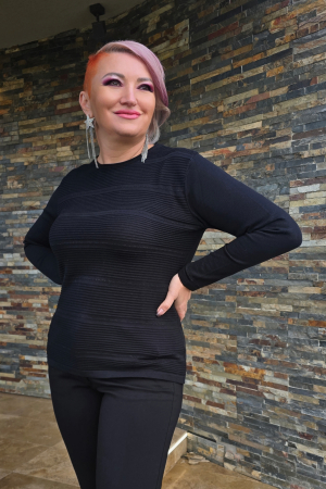 Tricotaje dama - Pulover D263 negru Magnetic