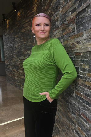 Tricotaje dama - Pulover D263 verde Magnetic