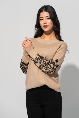 Tricotaje dama - Pulover Emilia bej Hermosa