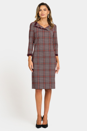 Rochii casual - Rochie 005 caro bordo Viada