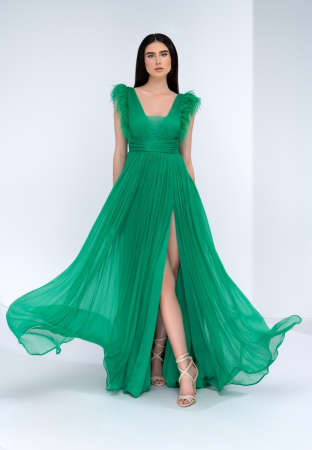 Rochii matase naturala - Rochie 1698 verde Leonard