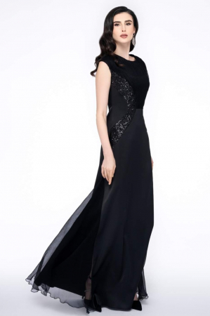 Rochii matase naturala - Rochie 1781 neagra Leonard