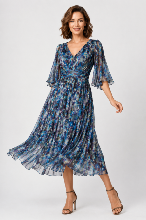 Rochii matase naturala - Rochie 190 blue matase naturala Viada