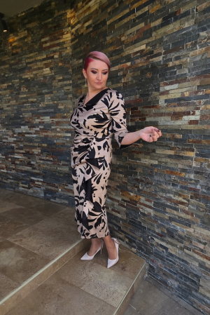 Rochie 1902 bej imprimata Leonard [2]