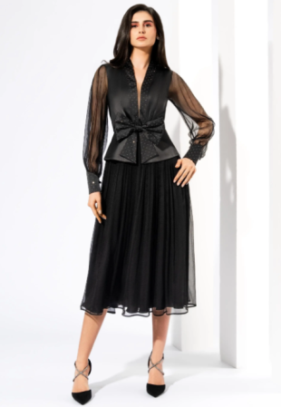 Rochii matase naturala - Rochie 1926 funda neagra matase naturala  Leonard
