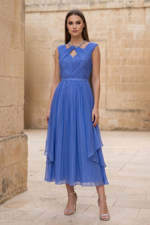 Rochii matase naturala - Rochie 1944 blue matase naturala Leonard