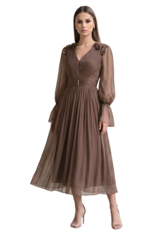 Rochii matase naturala - Rochie 1965 maro matase naturala Leonard