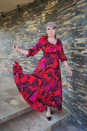 Rochii gala - Rochie 2094 rosu imp Fany Lux