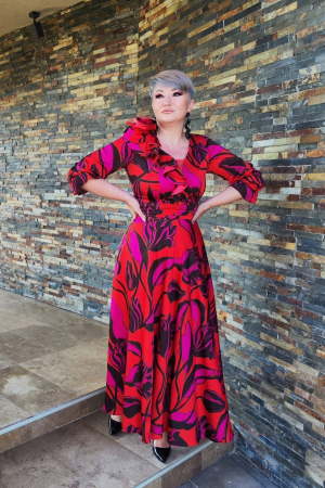 Rochie 2094 rosu imp Fany Lux [1]