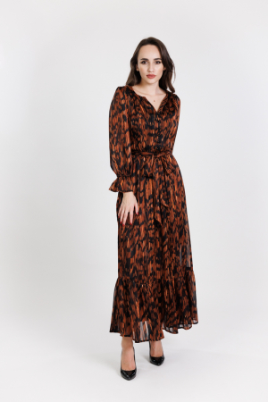 Rochii gala - Rochie 2216 voal imprimat Fany Lux