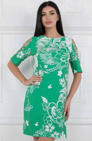Rochie 2284 verde imprimata MBG [3]