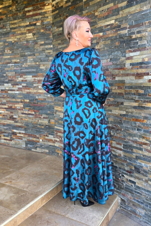 Rochie 2299 turquaz imprimata Fany Lux [5]