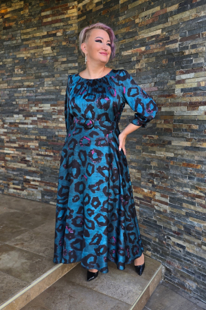 Rochie 2299 turquaz imprimata Fany Lux [1]