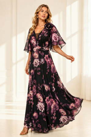Rochii gala - Rochie 2331 bujori Fany Lux