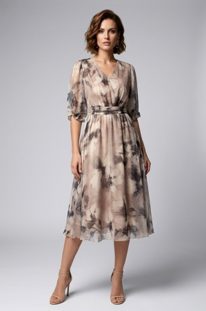 Rochii gala - Rochie 250 bej voal Viada