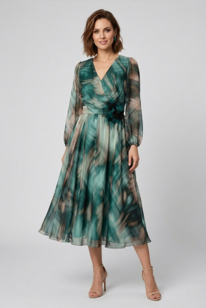 Rochii gala - Rochie 255 print turquaz Viada