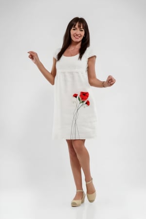 Rochii casual - Rochie 322 in alb maci Effect