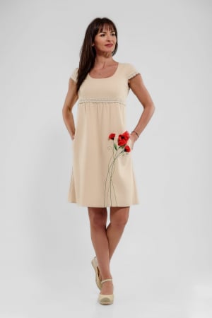 Rochii casual - Rochie 322 in bej maci Effect