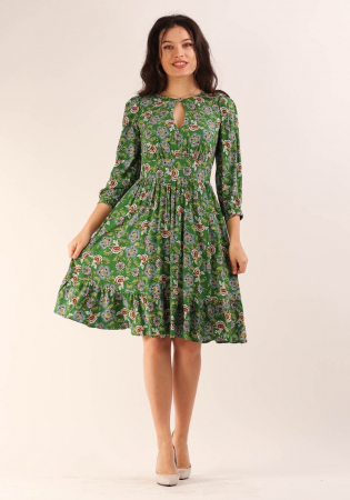 Rochie 4635 verde flori Moze [1]