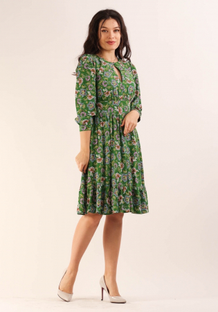 Rochie 4635 verde flori Moze [2]