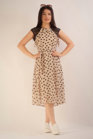 Rochii casual - Rochie 4698 bej buline Moze
