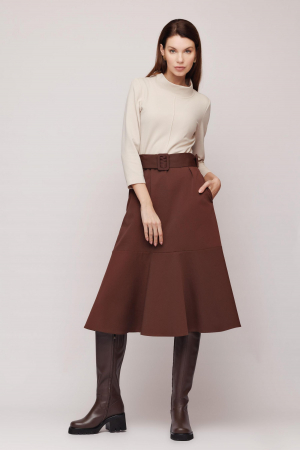 Rochii casual - Rochie 5001 bej/maro Mizar