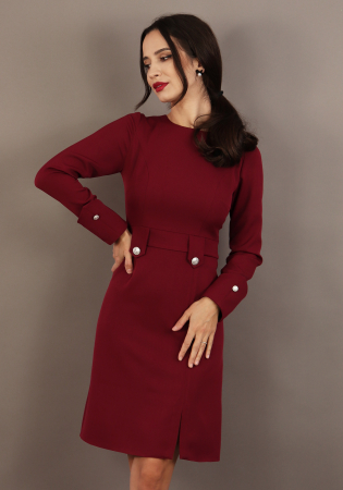 Rochii casual - Rochie 5019 burgundy Moze