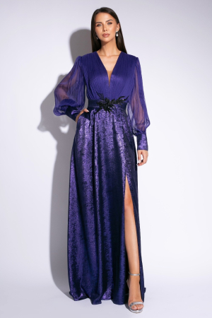Rochie 5151 mov matase Ginette [1]