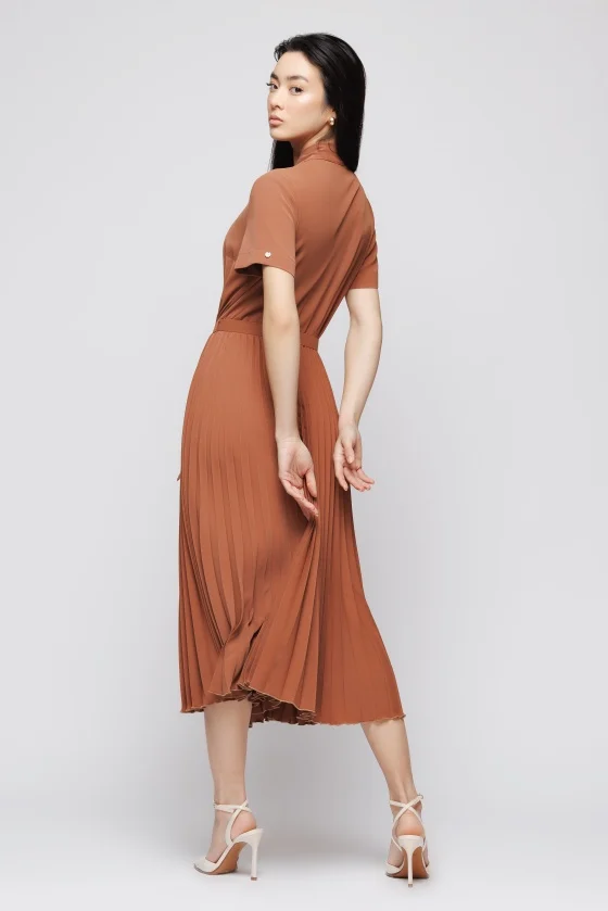 Rochie 5155 camel plisata Mizar [3]
