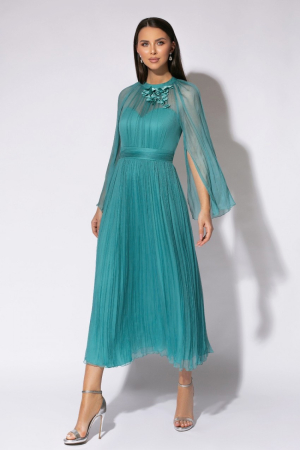 Rochii matase naturala - Rochie 5182 turquaz matase nat Ginette