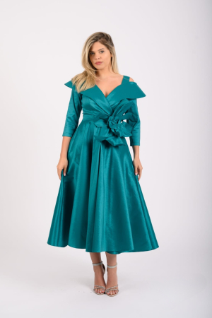 Rochii dama - Rochie 5464 turquaz tafta La Donna