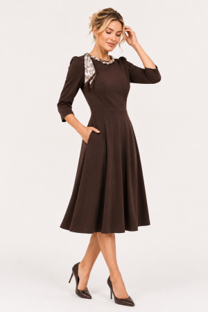 Rochii casual - Rochie 5600 maro La Donna