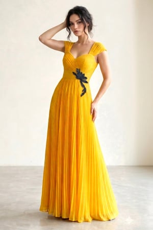 Imbracaminte Femei - Rochie 573 galbena matase naturala Ginette