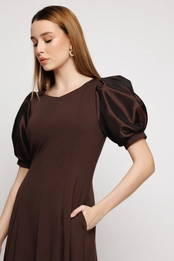 Rochii casual - Rochie 6014 ciocolata Mizar