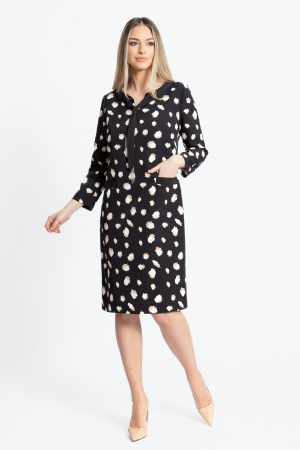 Rochii casual - Rochie 824 neagra imprimata Viada