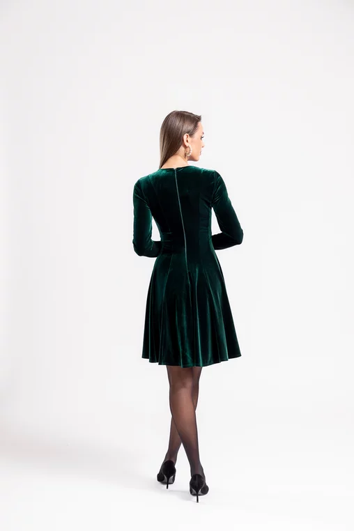 Rochie 8470 verde catifea Caramel [5]