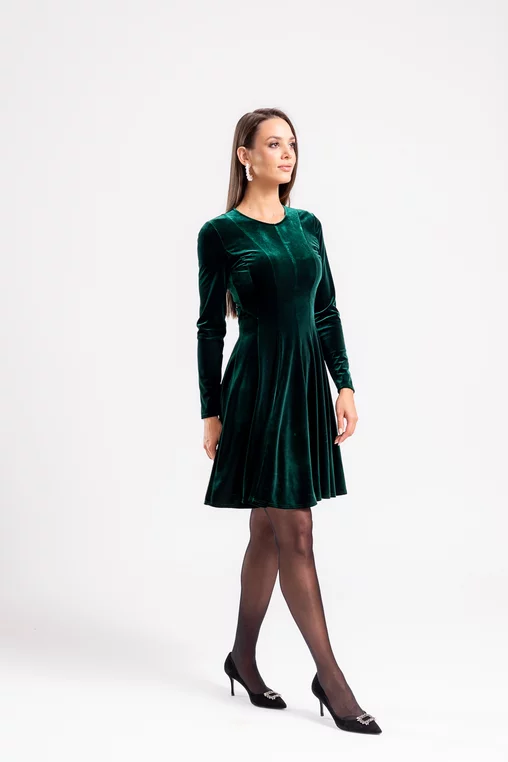 Rochie 8470 verde catifea Caramel [1]