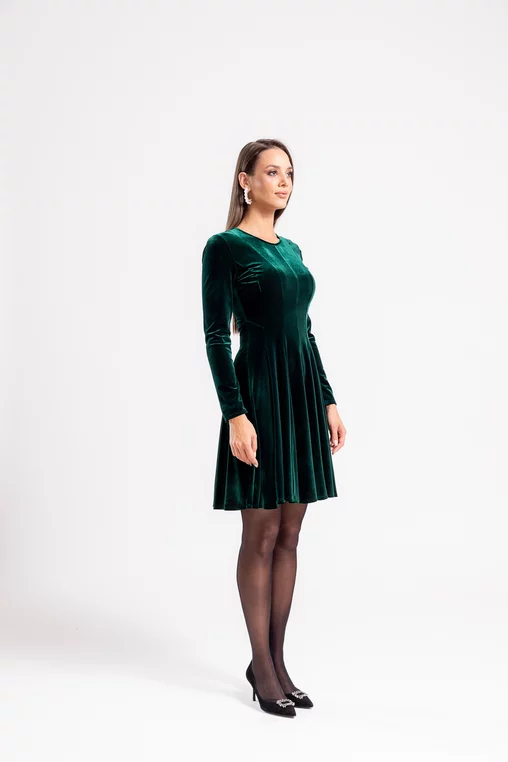 Rochie 8470 verde catifea Caramel [2]