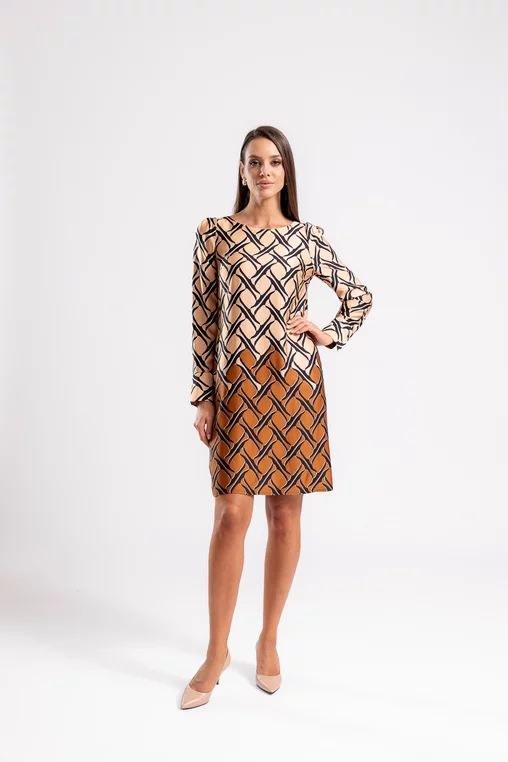 Rochii casual - Rochie 8472 imp vascoza Caramel