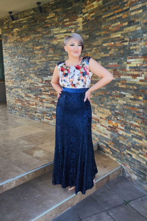 Rochii gala - Rochie 991 inflorata Fany Lux