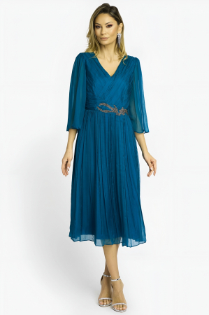 Rochii matase naturala - Rochie 995 matase naturala blu Viada