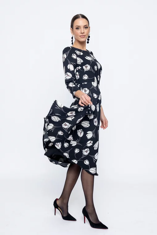 Imbracaminte Femei - Rochie C8501 lalele Caramel 36