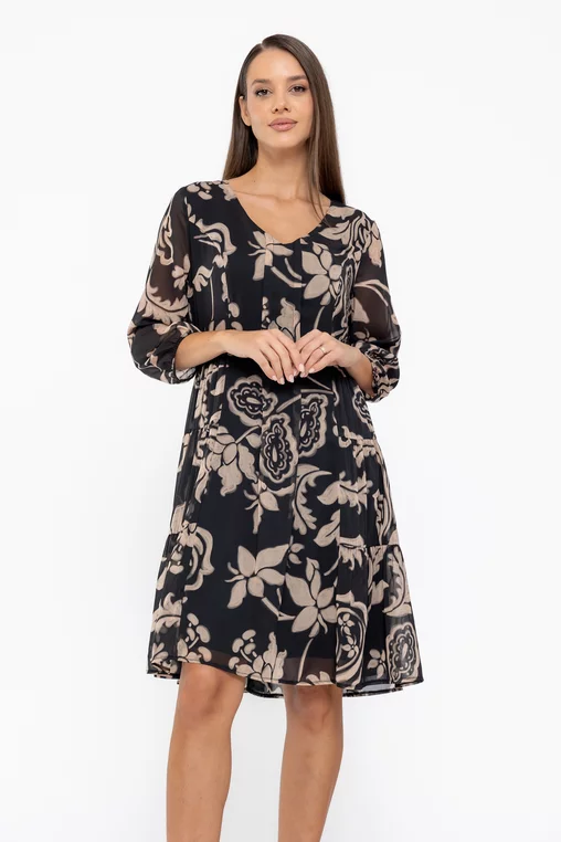 Rochii casual - Rochie C8563 imprimat bej Caramel