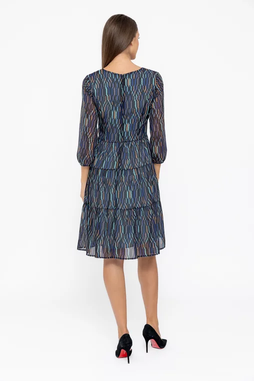 Rochie C8563 imprimat blu Caramel [3]