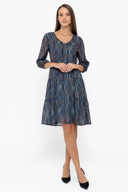 Imbracaminte Femei - Rochie C8563 imprimat blu Caramel