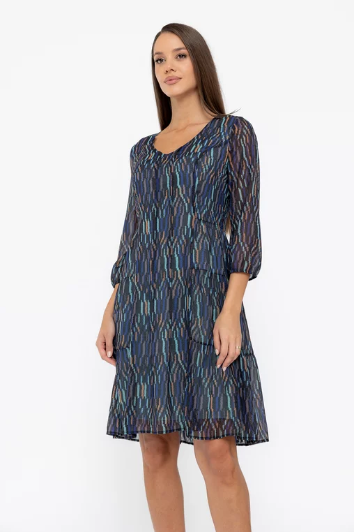 Rochie C8563 imprimat blu Caramel [1]