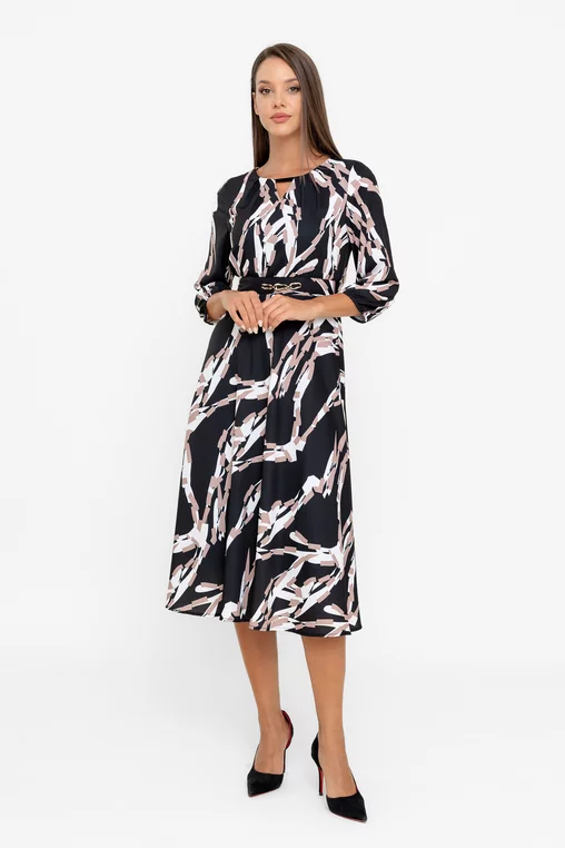 Rochie C8567 neagra bej Caramel [3]