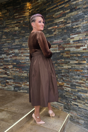 Rochie C8582 maro Caramel 46 [3]